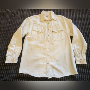 Levi's Oversized White Denim Shirt Jacket